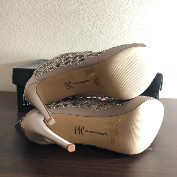 INC International Concepts Womens Sarane Fabric Open Toe, Bisque, Size 7.5M - Picture 4 of 7